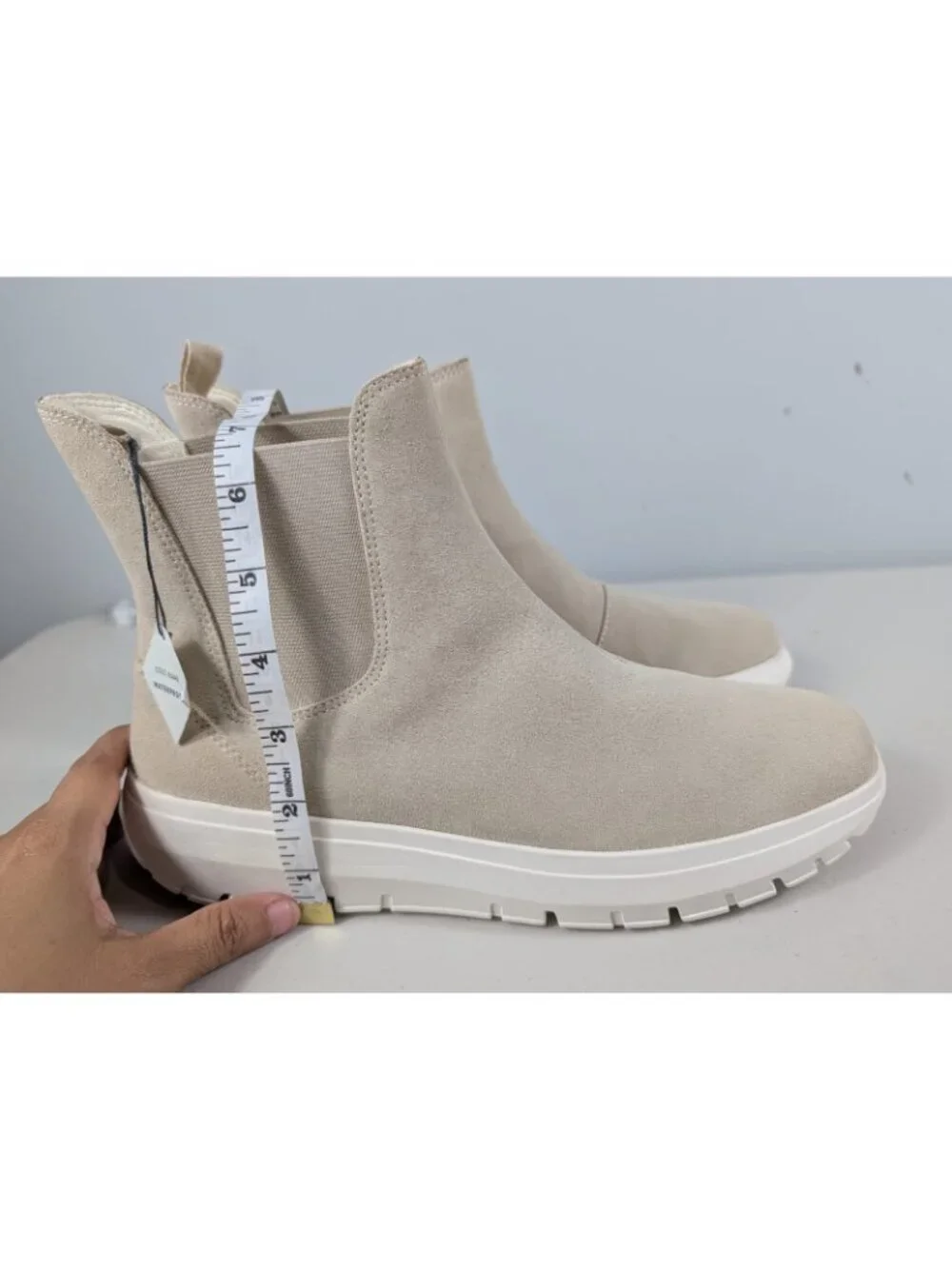 Cole Haan women's boots in cream Chelsea waterproof size 9.5B